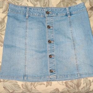 Vans® Button-Front Denim Mini-Skirt